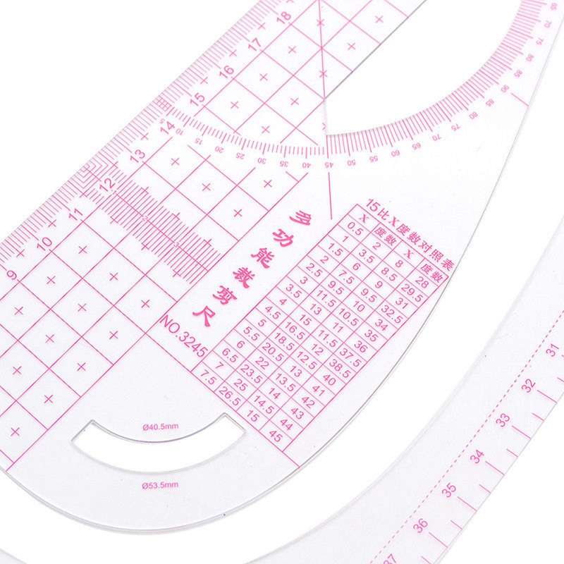 6 Set Clear Straight Curve Ruler Drawing Line Sewing Dressmaking Design Tools
