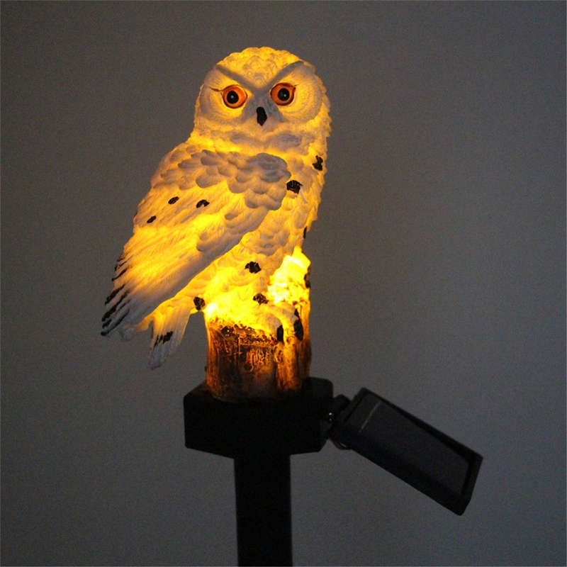 Solar Powered Owl LED Lawn Light Waterproof Garden Yard Landscape Orname