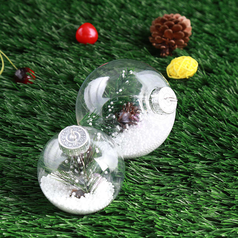 New Christmas 2017 Clear DIY Baubles Shatterproof Seamless Plastic Ball Home Tre