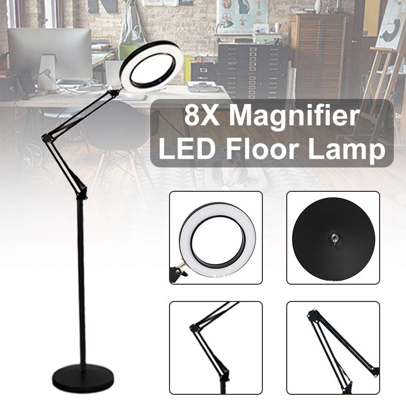 8X Magnifier Living Room LED Floor Lamp Long Arm Folding LED Floor Lamp 6
