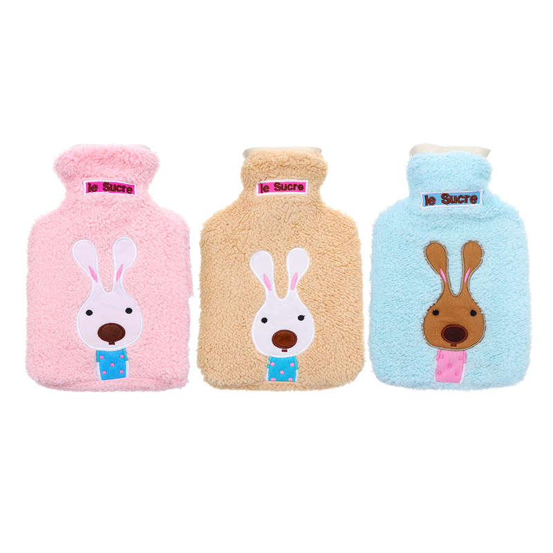 New 21x14cm Portable Hot Water Bottle Bag Creative Cute Cartoon Rabbit Hand Warm