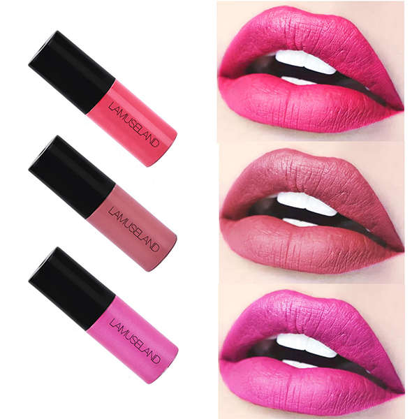 12 Colors Matte Liquid Lip Stick Set Mini Lip Gloss Travel Kit Long-Lasting Waterproof