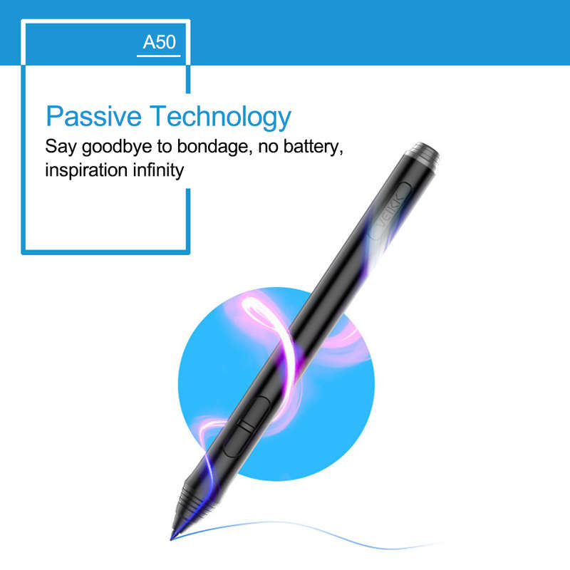 VEIKK A50 Graphics Drawing Tablet Digital Pen Tablet with 8192 Levels Passive Pen for Win and for Mac Drawing Board