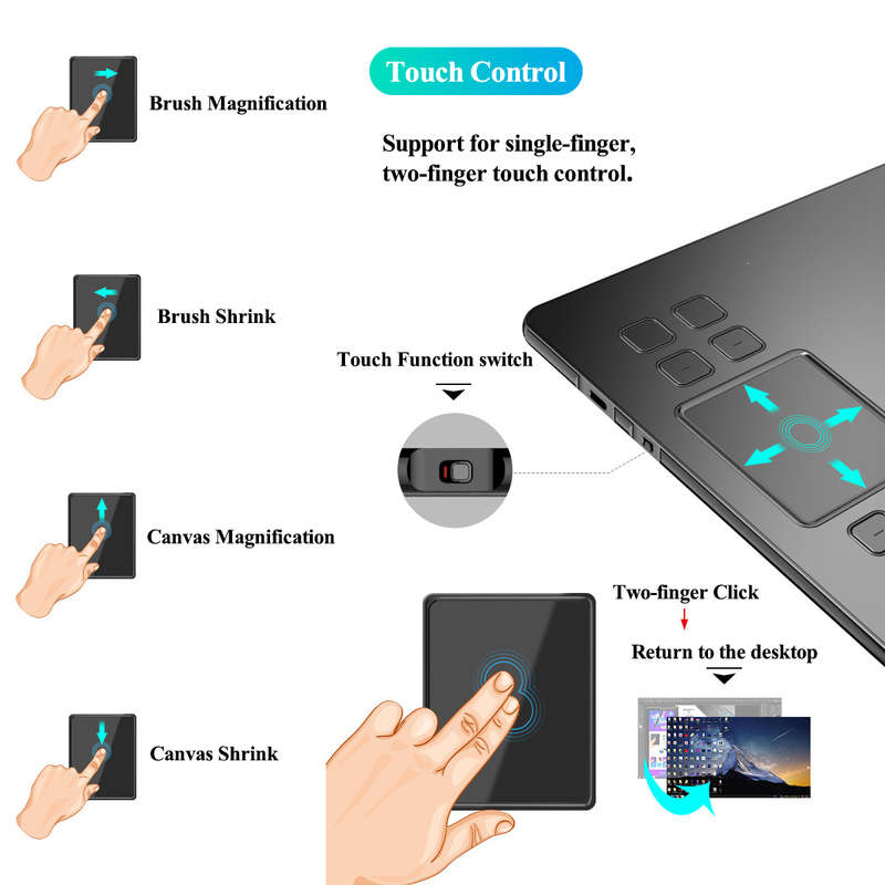 VEIKK A50 Graphics Drawing Tablet Digital Pen Tablet with 8192 Levels Passive Pen for Win and for Mac Drawing Board