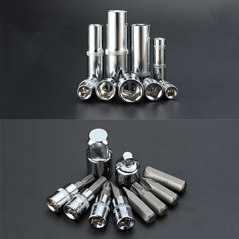 46Pcs Tool Box Car Motorcycle Repair Set Hand Tool Home Service DIY Ki
