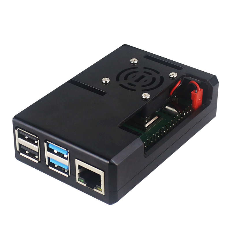 Caturda C2119 Black/Transparent Case With Cooling Fan ABS Protective Shell DIY Kit for Raspberry Pi