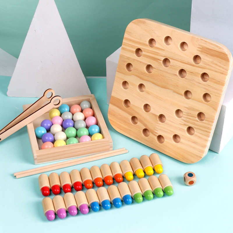 Kid Educational Wooden Memory Match Stick Chess Game Toys