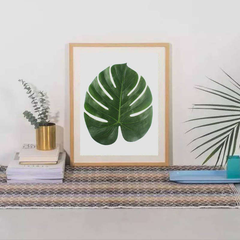 60Pcs Tropical Artificial Palm Leaves Hawaiian Hibiscus Flowers Wedding Birthday Party Decoration Ta
