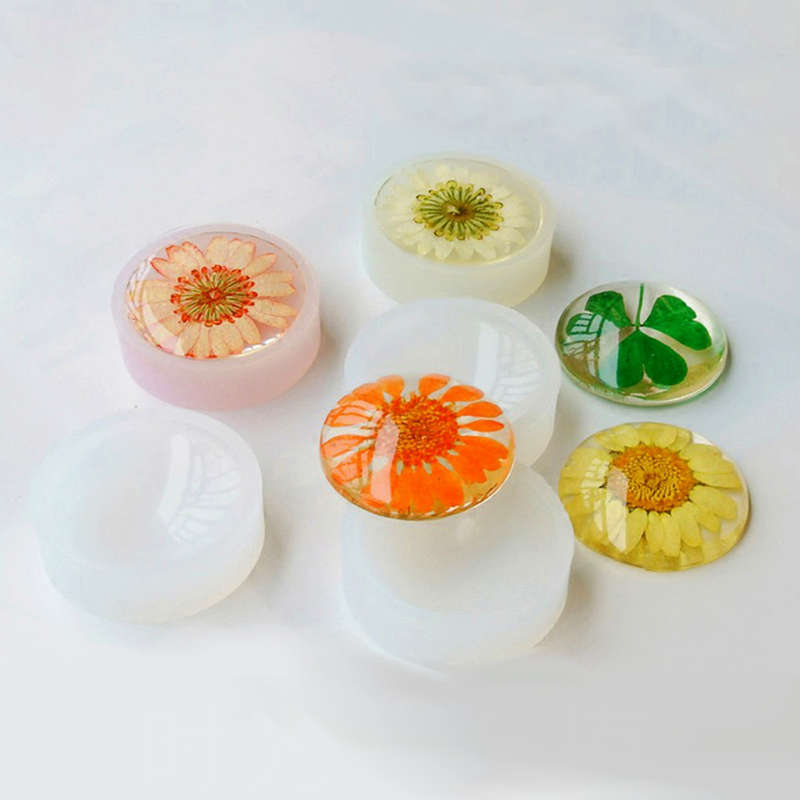 5pcs/Set Half Round Silicon Mould For Epoxy Resin Jewelry Decorative Craft