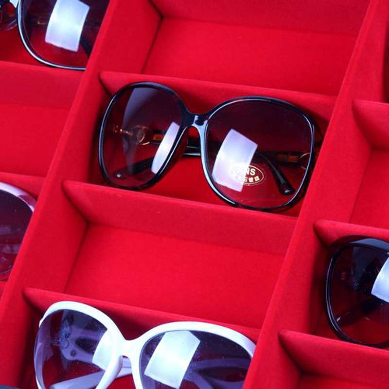18 Grids Eyeglass Sunglasses Glasses Storage Display Box Grid Stand Case Box