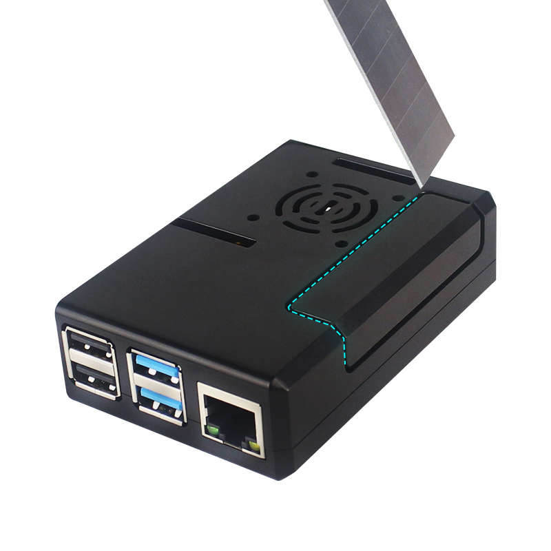 Caturda C2119 Black/Transparent Case With Cooling Fan ABS Protective Shell DIY Kit for Raspberry Pi