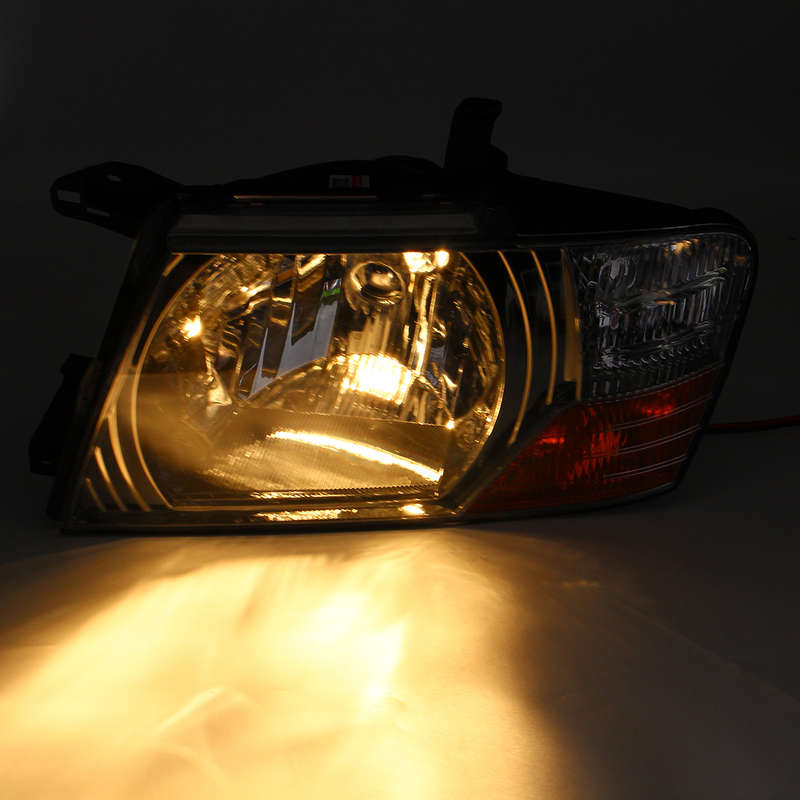 Front Headlights Head Lamps LED Lights L+R Pair For Mitsubishi Pajero Montero 2000-2006 Grey