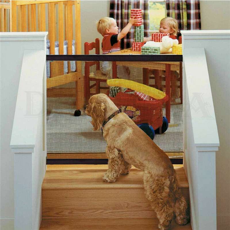 Portable Pets Enclosure Mesh Safety Folding Gate Guard Fences Kit Pet