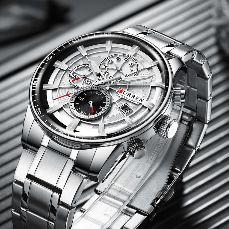CURREN 8362 Full Steel Business Style Men Wrist Watch Luminous Display Quartz Watch