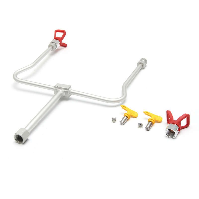 Airless Paint Sprayer Extension Pole Double Nozzle Head Guard With Tips