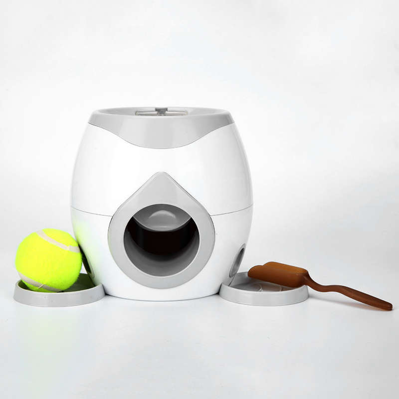 Pet Dog Food Reward Training Machine Tennis Launcher Interactive Ball Play Toys
