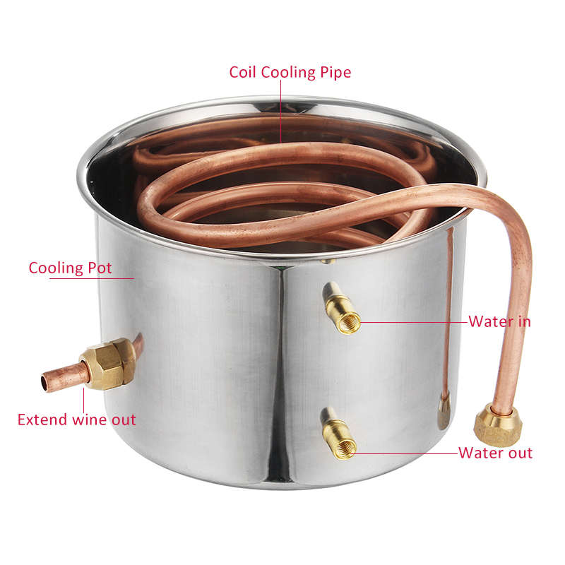 3GAL/12L Distiller Copper Moonshine Ethanol Alcohol Water Distiller Still Stainless Boiler