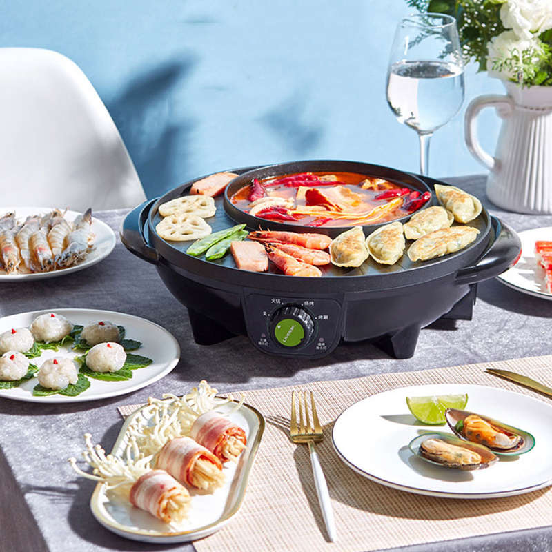 LIVEN 1300W Electric Grill with Hot Pot from Xiaomi Youpin Non-stick 3 Gear Adjustment