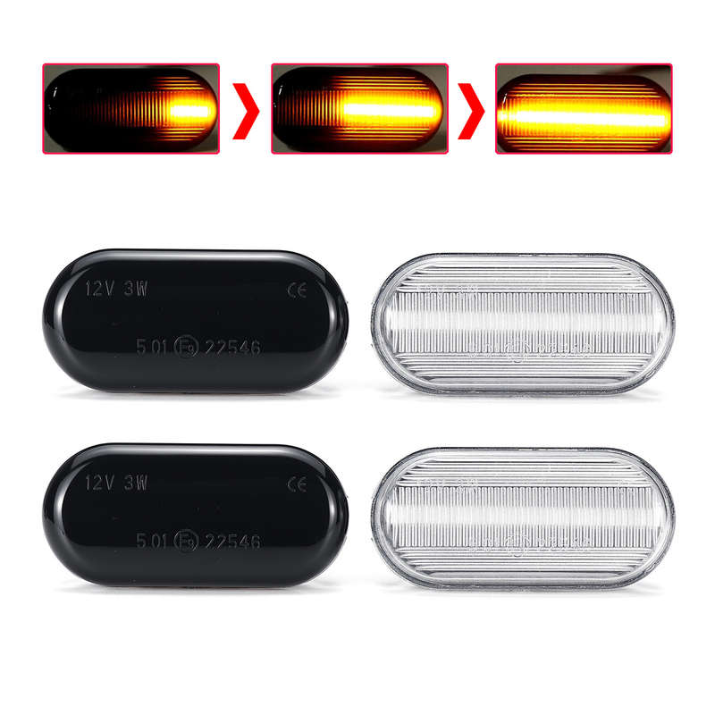 Dynamic Flowing LED Side Marker Indicator Lights Repeaters Lamp Amber for Nissan Tiida Qashqai Navar
