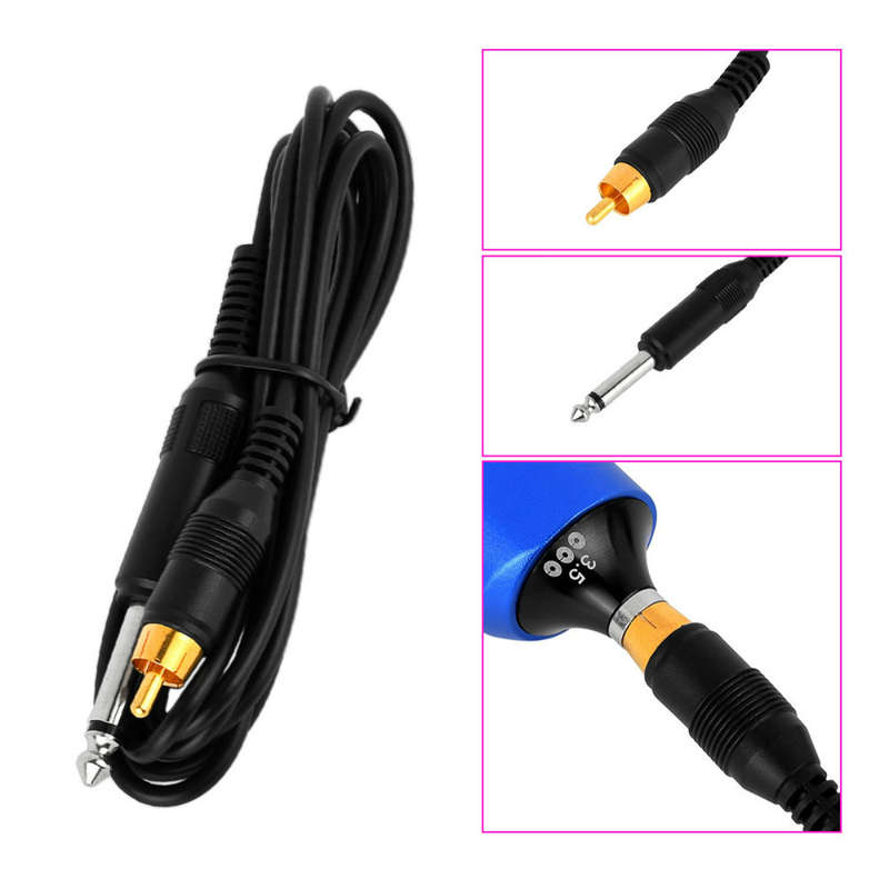 50Pcs Complete Tattoo Kit Professional Rotary Tattoo Machine Tattoo Powe (Plug US Plug Color1 Black)