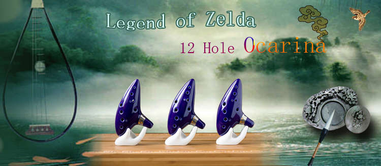 12 hole ocarina ceramic alto c tone legend of zelda ocarina color box