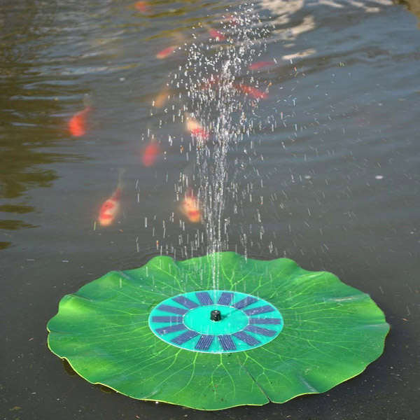 Solar Floating Lotus Leaf Fountain Water Pump Garden Pond Decoration