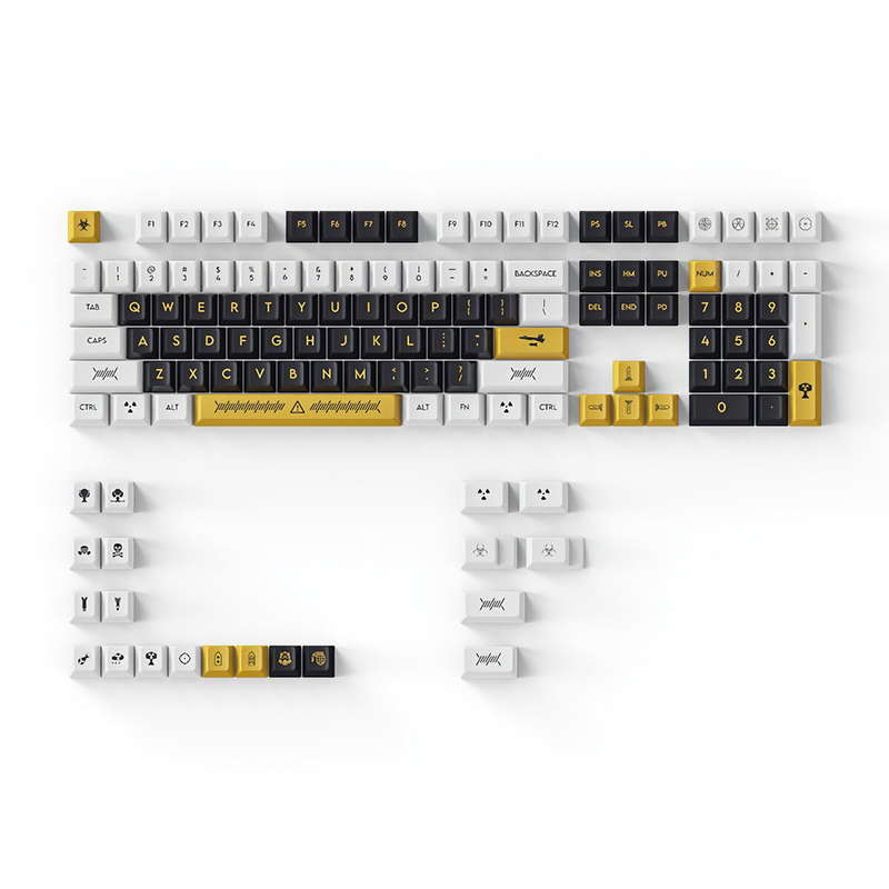 DAGK 128 Keys Electronic Game PBT Keycap Set Cherry Profile Five-sided Sublimation Custom Keycaps fo
