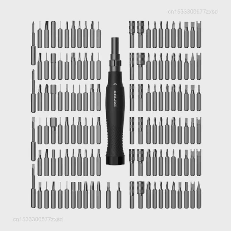 DELIXI 145 in 1 Precision Magnetic Screwdriver Set 132 Bits Mobile Phone Repair DIY Tool Kit with St