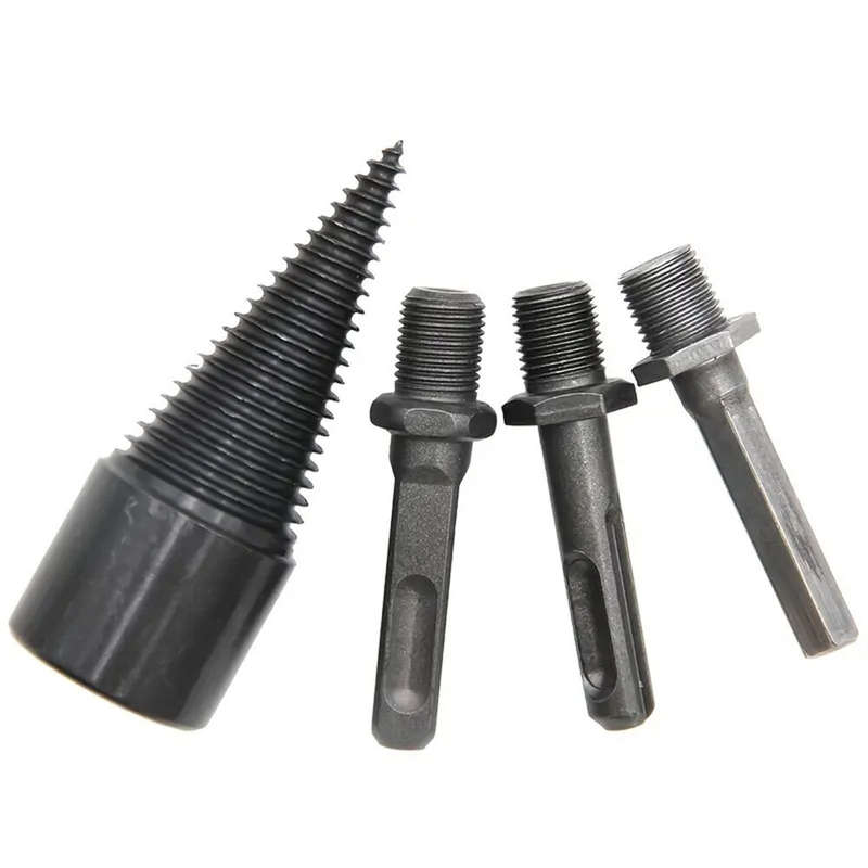4PCS 32mm Black With Replaceable Handle Firewood Drill Bit Hand Electric Drill Electric Hammer Machi