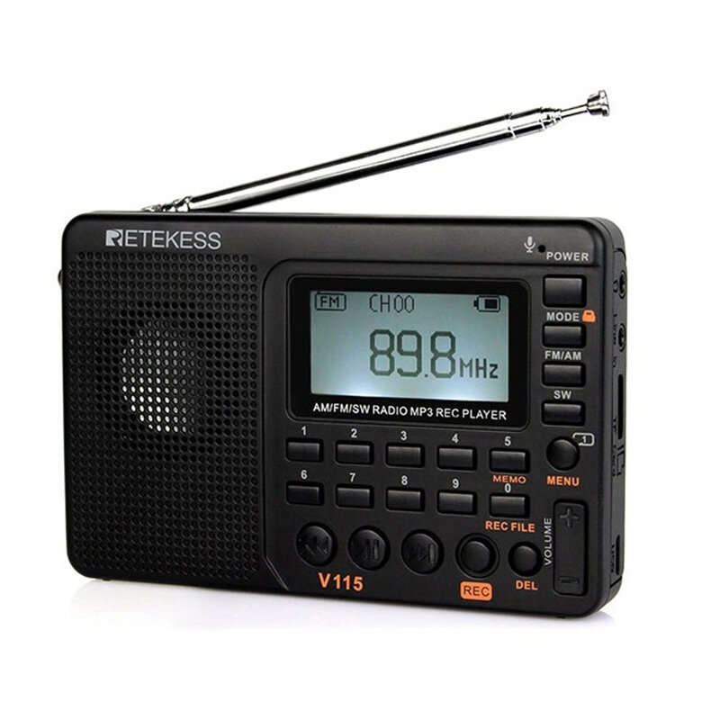 Retekes V115 Radio FM AM SW Portable Radios Rechargeable Shortwave Radio Devices All Full Waves USB