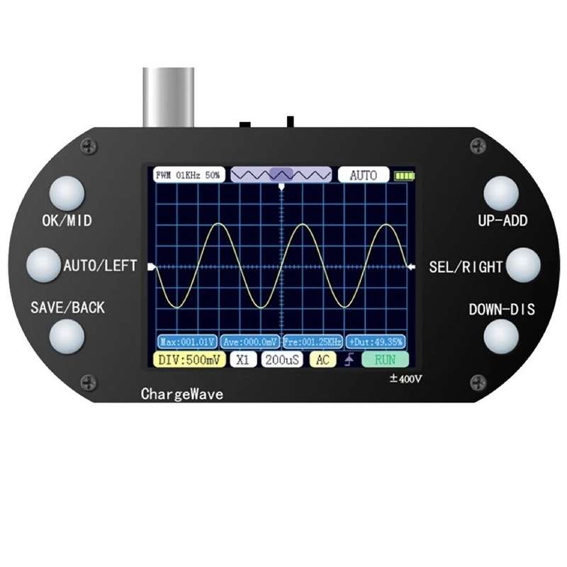 PDS138 Mini Digital Oscilloscope 2.5Mhz Sampling Rate 200Khz Bandwidth Support AUTO 80Khz PWM for El