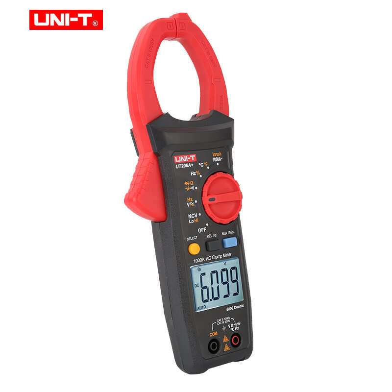 UNI-T Digital Clamp Meter UT206A+ 1000V AC DC Voltage 1000A Current Auto Range Temp Resistance Multi