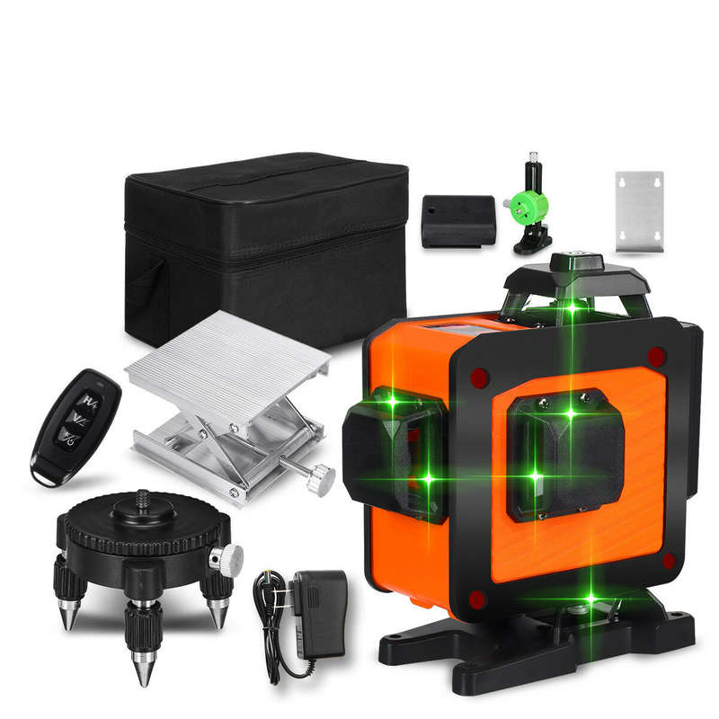 16 Line Laser Level Green Light Auto Self Leveling Cross 360 Rotary Measuring