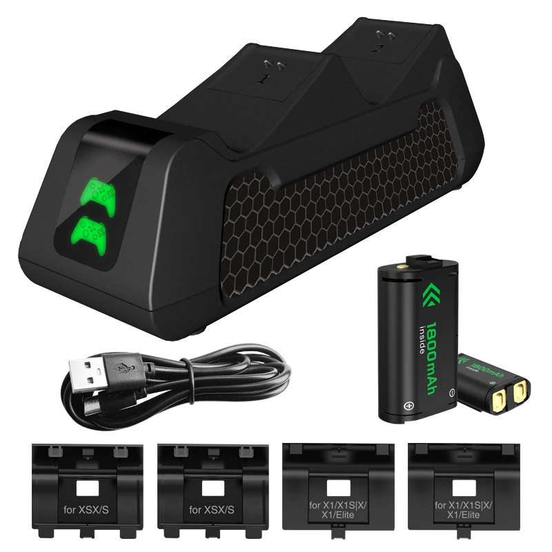 SKYPHER HHC-X1052 Dual Controller Charging Dock 1800mAh Battery Type-C Rechargeable Battery Pack Gam