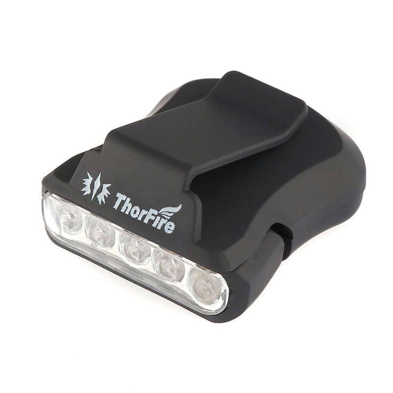 ThorFire 30LM 5-LED Hat Clip Light Hands Free Rotatable Ball Cap Visor Light Perfect for Hunting Cam