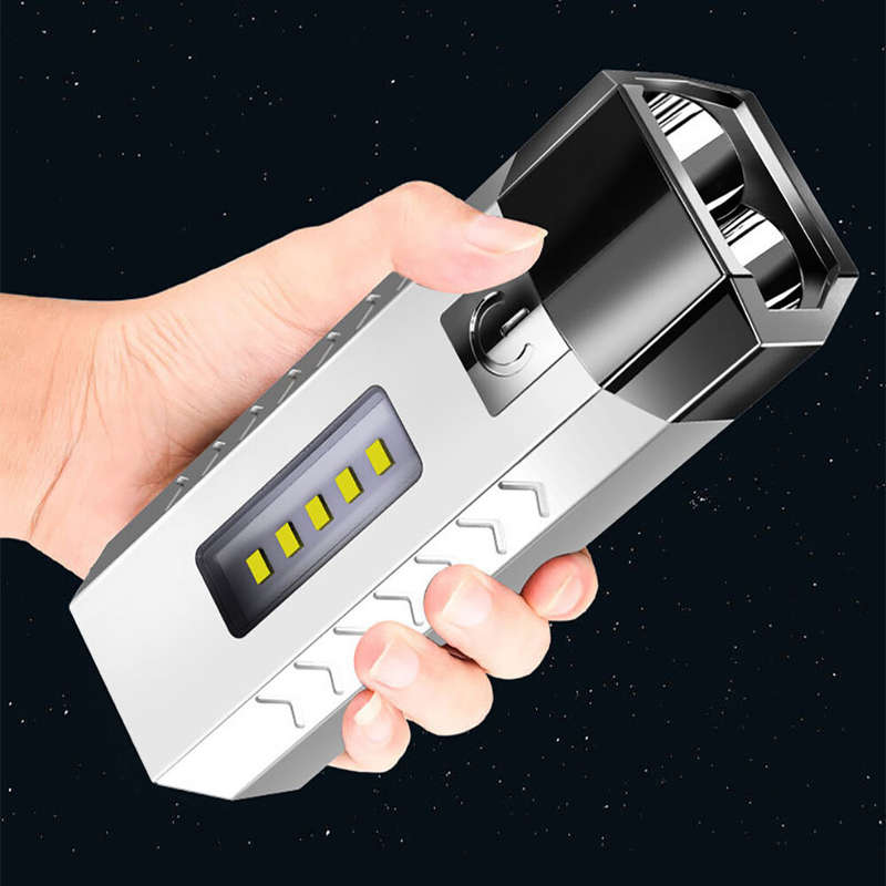 2*LED+5*COB Three Light Sources Flashlight 18650 USB Rechargeable Portable Waterproof Led Torch With