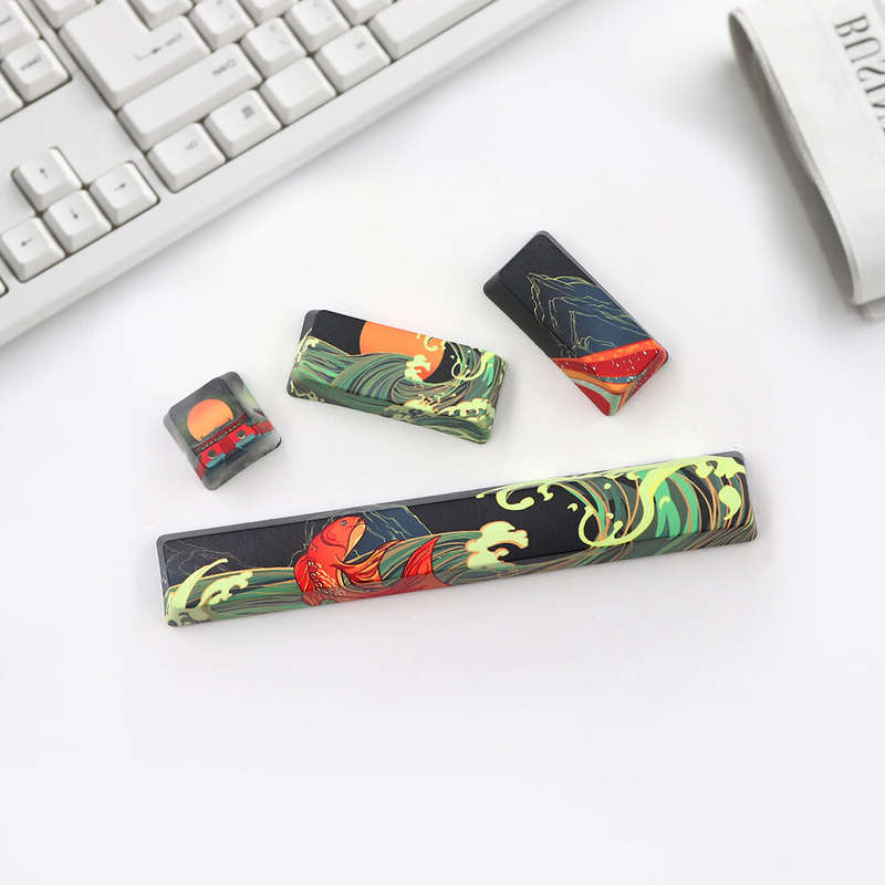 4 Keys Personalized Pbt Keycap Set Oem Profile Five-Sided Sublimation Space 6.25U + Esc 1U + Enter 2