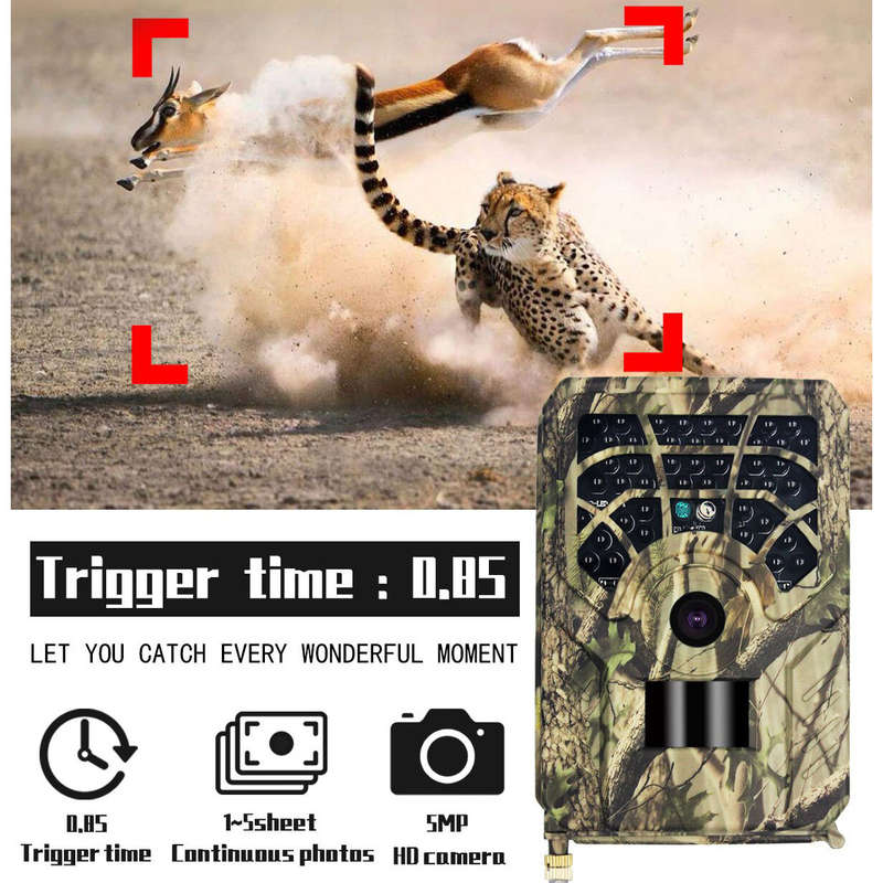 PR300A 720P Wildlife Trail Camera 46Pcs Infrared Beam 0.8s Hunting Camera Night Vision 12Degrees Pho