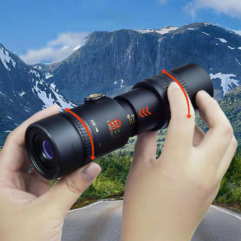 10-30x30 Portable Retractable Mini Monocular BAK4 Prism Dual Focus Lens Telescope For Bird Watching