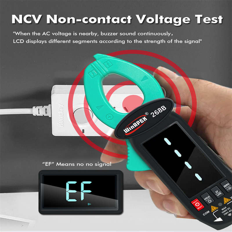WINAPEX 268B Leakage Current Detect Clamp Meter 0.1mA high resolution True RMS Multimeter AC DC Clam