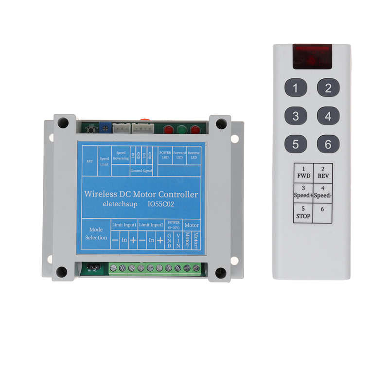 IO55C02 200W 12V 24V DC Motor Drive Module 433M Wireless Remote Control Forward and Reverse Speed Li