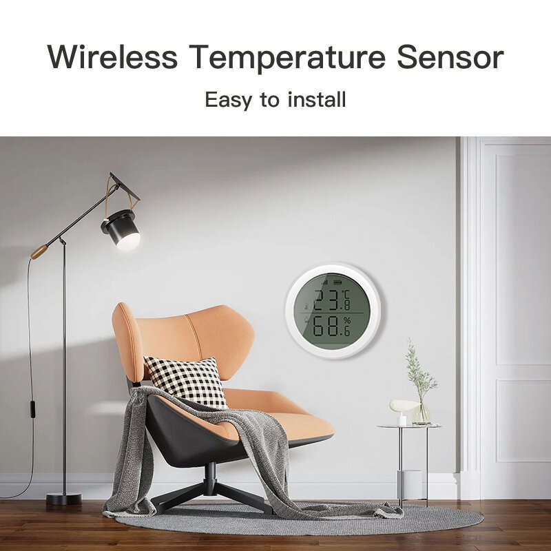 RSH Tuya Smart ZigBee3.0 Thermometer Home Indoor Temperature and Humidity Sensor with LCD Display Sm