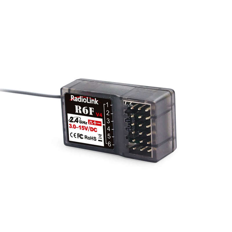 Radiolink R6F V4 2.4GHz 6CH FHSS Long Range Receiver for RC Car Boat RC6GS V2/RC4GS V2/T8FB/T8S Radi