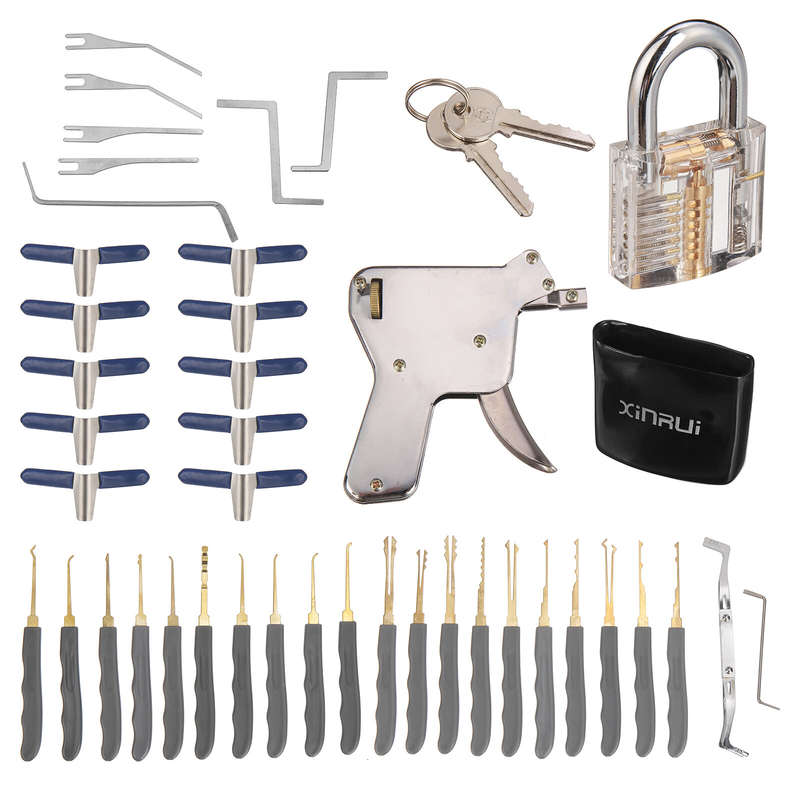 42PCS Rubber Padlock Type Lockpicking Tool Set Suitable for Opening One-Word Locks, Car Locks, Padlo