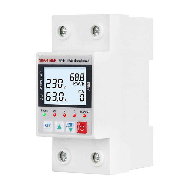 SINOTIMER SVP688 WiFi Energy Meter Remote Control Voltage/Current/Leakage Protection Real-Time Monit