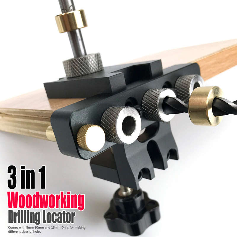 3-in-1 Precision Jig Dowel Cam Jig Dowelling Jig Master Kit Wood Hole Drilling Guide Woodworking Pos