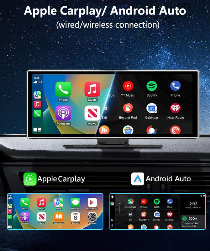 iMars 11.26 inch bluetooth Car MP5 Player 1920x720 IPS HD Large Screen Portable with Carplay WiFi FM