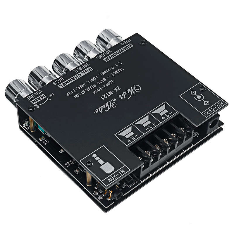 ZK-MT21 bluetooth 5.0 Subwoofer Amplifier Board 50WX2+100W 2.1 Channel Power Audio Stereo Amplifier