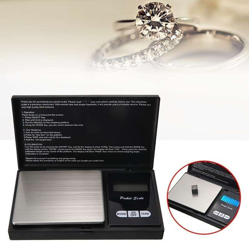 1PCS Jewelry Mini Stainless Steel Electronic Scale Digital Pocket Scale Gold Gram Balance Weight Sca