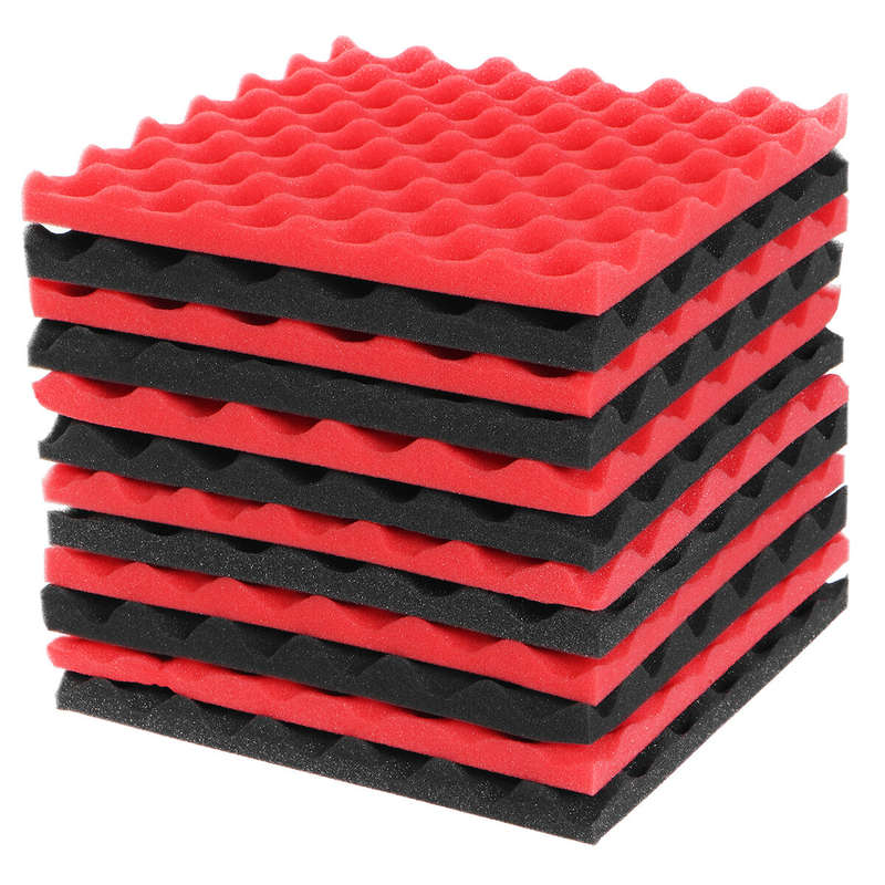 12Pcs Sound-Proof Foam Tile Acoustic Studio Board Set To Cover The Sound